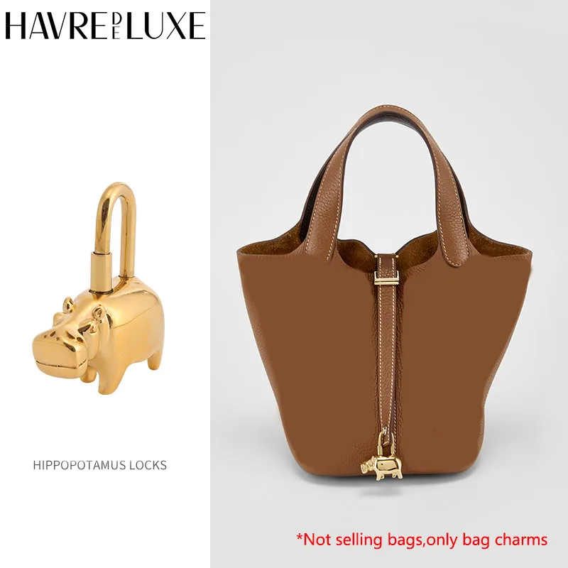 Lock pendant For Hermes Birkin Kelly Bag Animal Full Steel Metal High-grade Bag Charm Pegasus Hippo Bag Accessories