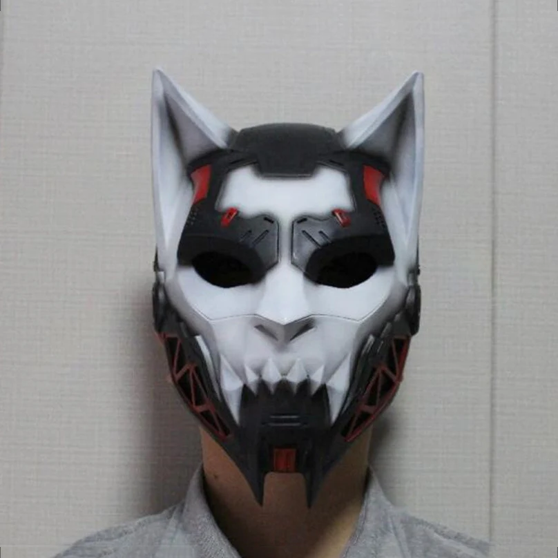 

Movie Mechanical Punk White Wolf Resin Mask Awakened God of War Cosplay Halloween Party Masks Decorate Collect Gift