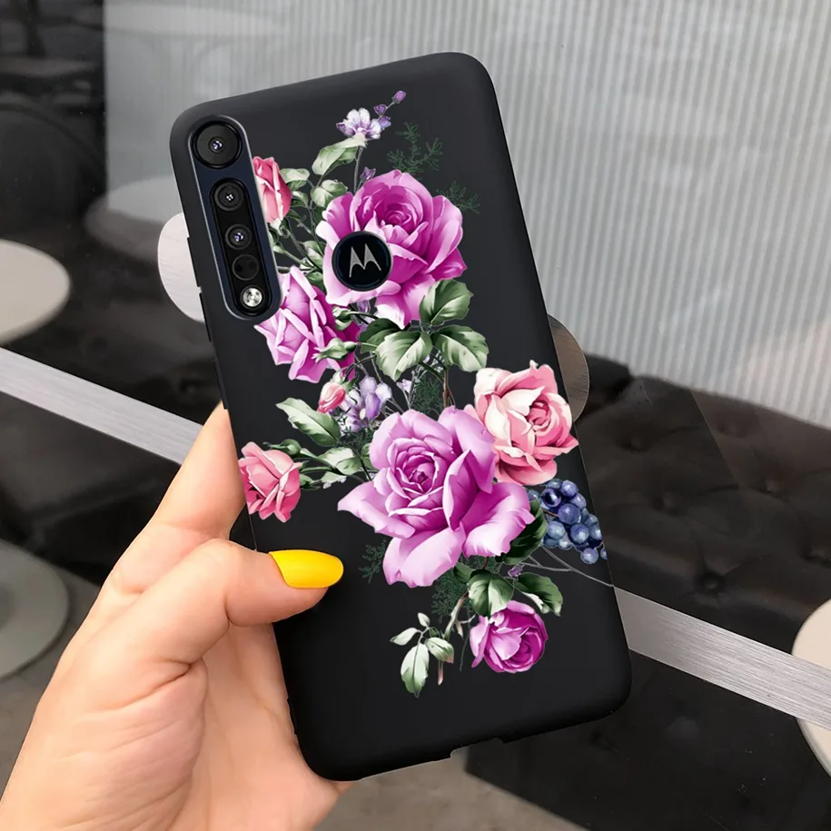 For Motorola One Macro Case Fashion Black Silicone Lattice Cartoon Soft Cover For Moto One Macro 2019 Shockproof Bumper TPU Capa