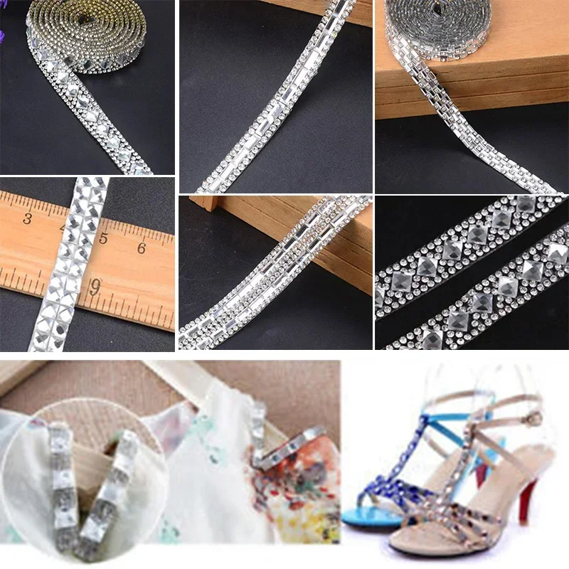 Self Adhesiving Rhinestone Sticker Diamond Ribbon DIY Sticker Rhinestones Arts Crafts Car Phone Decoration Drop Shipping