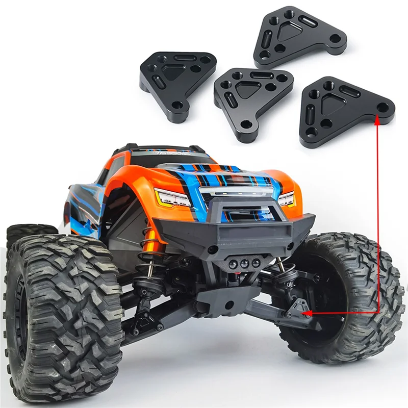 금속 충격 타워 전면 및 후면 높이 조절 충격 마운트, 1/10 RC 크롤러 TRAXXAS MAXX WideMAXX, 4 개