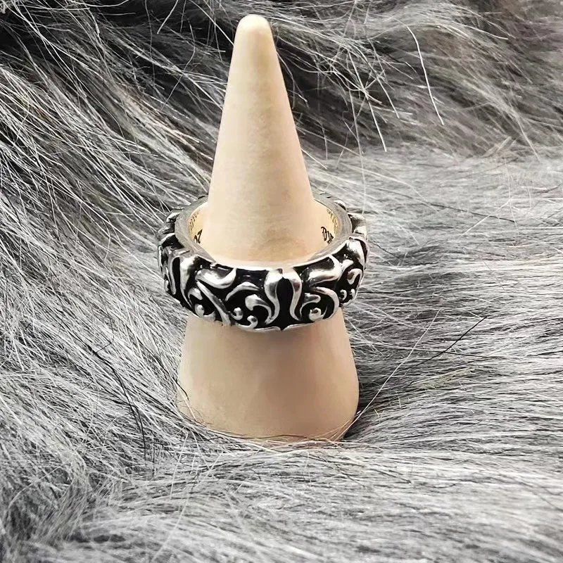 Kroos Heart Personalized Men's and Women's Pattern Ring Trendy Retro Eternal Vine Ring image 5