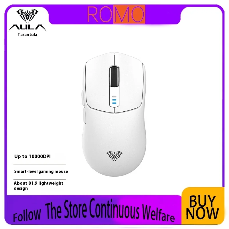 Aula Sc580 Wireless Bluetooth Rechargeable Three Mode Mouse 10000dpi Macro Definition Lightweight Game Mouse Accessories Pc Gift