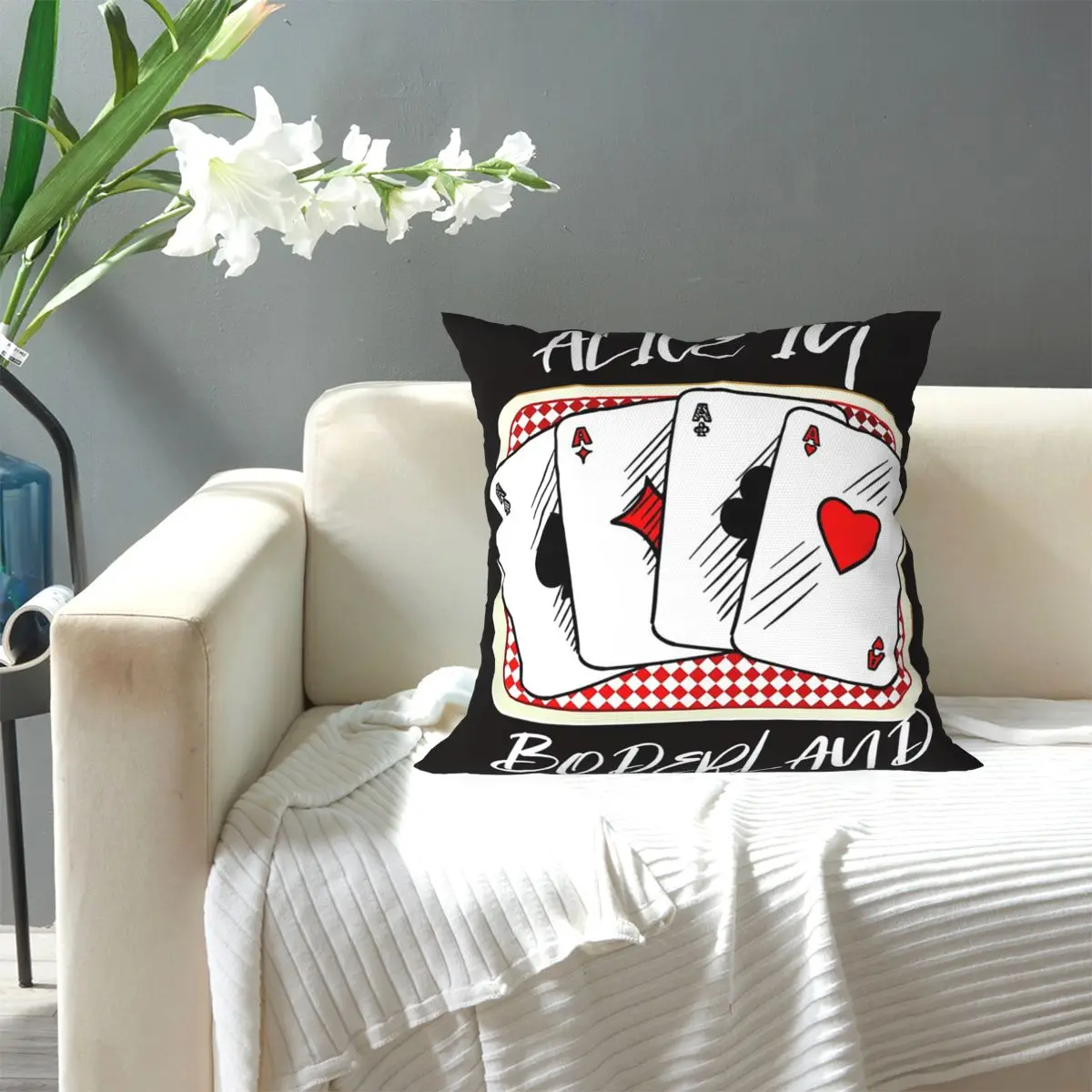 Alice In Borderland Square Pillowcase Pillow Cover Cushion Zip Decorative Comfort Throw Pillow for Home Car