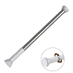 Multi-Purpose Flexible Durable Anti Slip Adjustable Stainless Steel Stretchable Non-Drilling Shower Curtain Rod