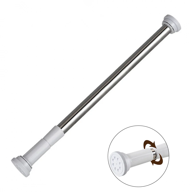 Multi-Purpose Flexible Durable Anti Slip Adjustable Stainless Steel Stretchable Non-Drilling Shower Curtain Rod