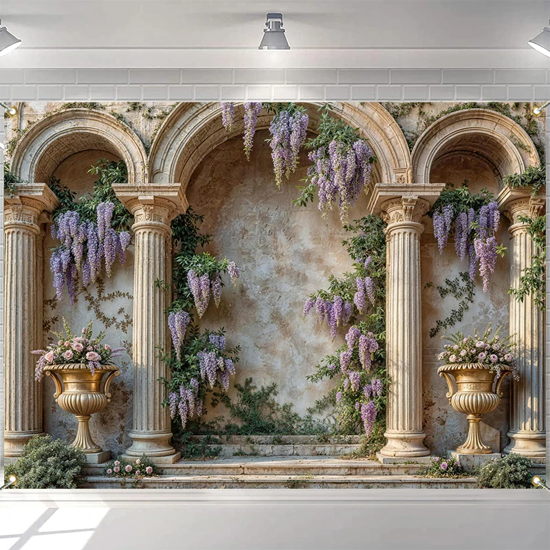 

LS Vintage Flower Wall Backgrounds Kids Adult Photogrpahy Child Baby Photocall Props Floral Decoration Photo Studio Backdrops