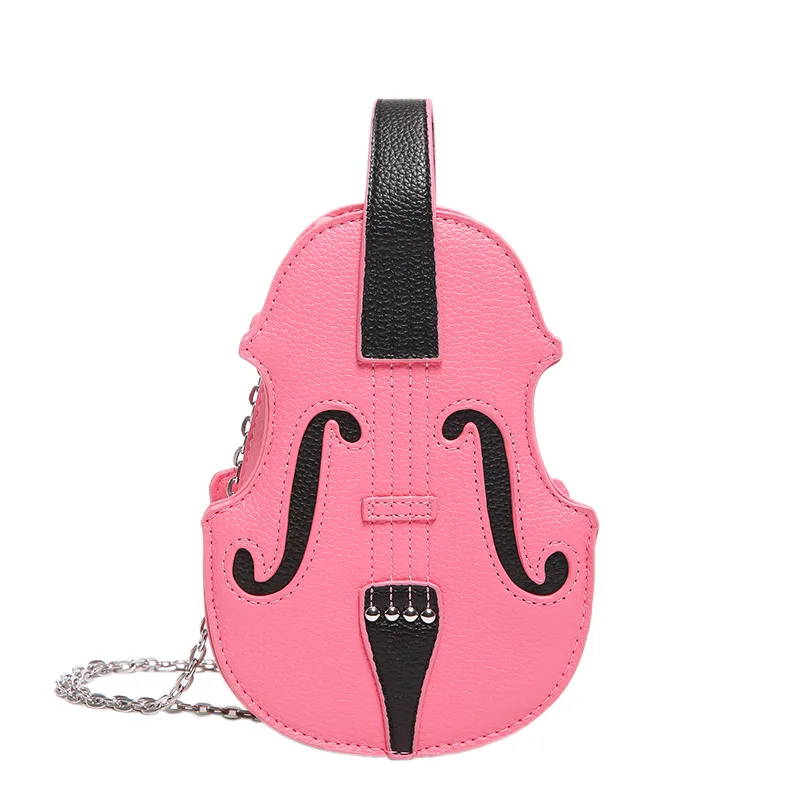 Fashion Creative Violin Female Crossbody Bag PU Leather Violin Shape Small Backpacks for Women Sewing Thread Shoulder Bag 2024