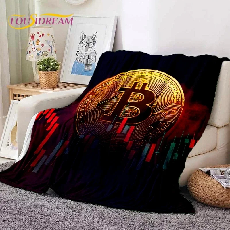 Bitcoin Virtual Currency NFT Soft Flannel Blanket for Beds Bedroom Sofa Picnic,Throw Blanket for Cover Outdoor Leisure Nap Gift