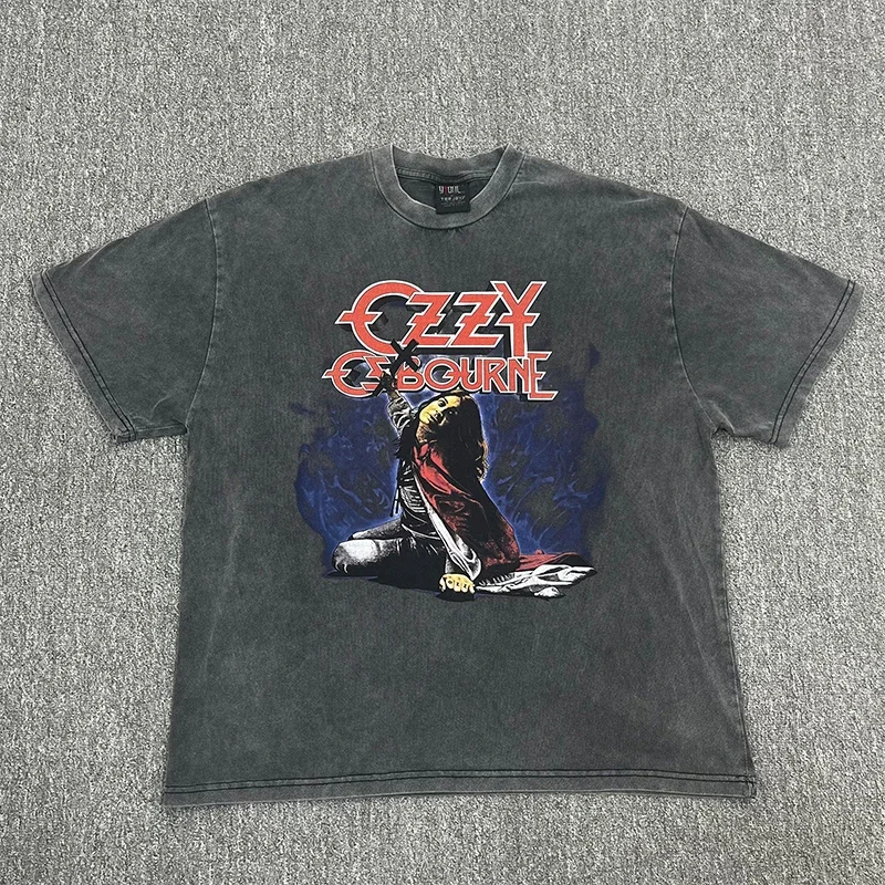 

Devil Metal Ozzy Osbourne Paranoid Washed T Shirts Streetwear Hip Hop T-Shirts Tees for Men Women Short Sleeve Harajuku Printed