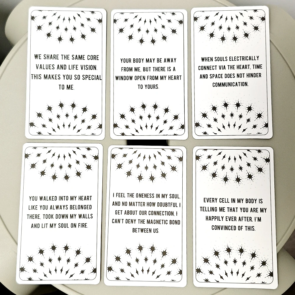 Twin54 Pcs Cards Flame Truths Oracle Cards Soulmate Deck for Psychic Love & Relationship Readings 10.3*6cm