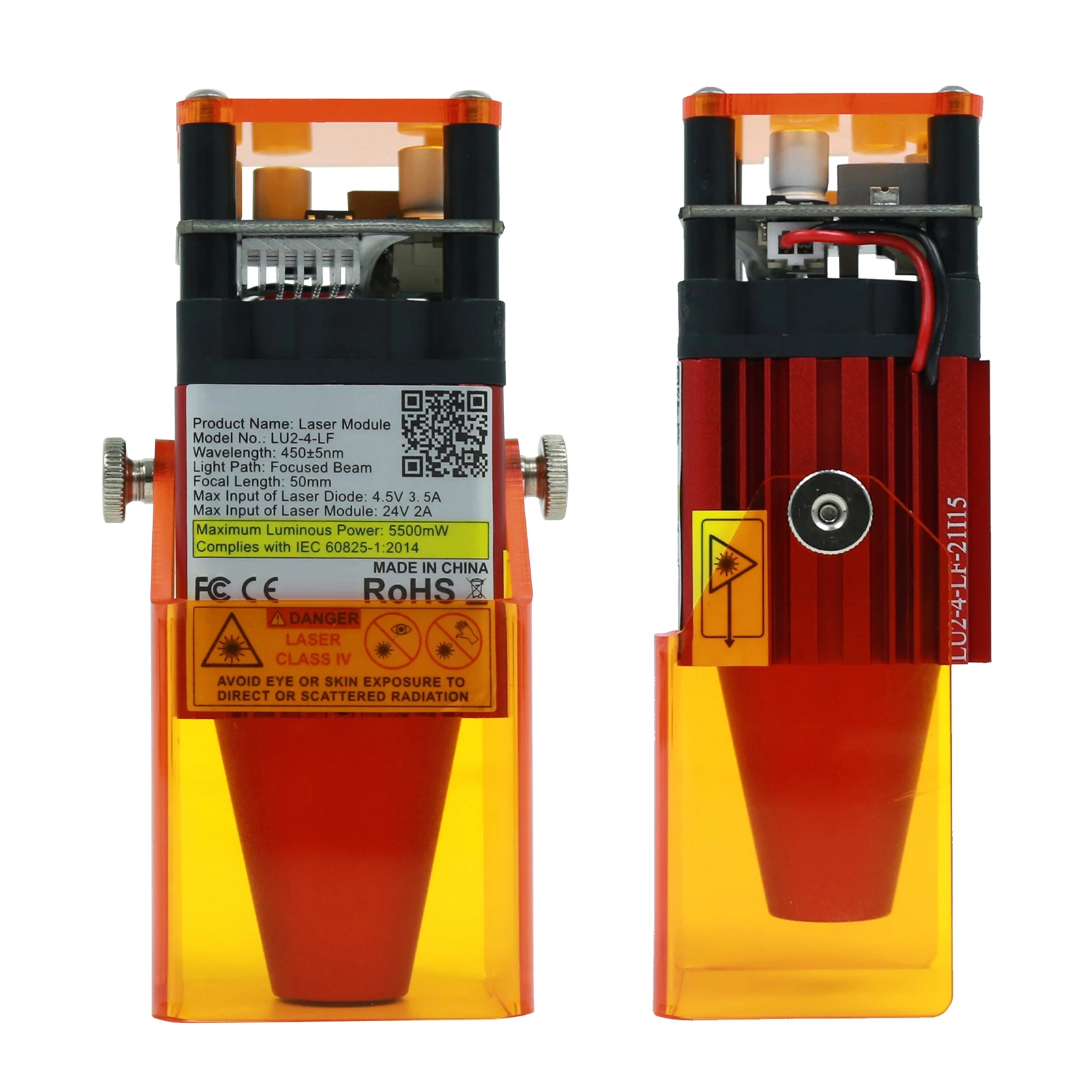 ORTUR LU2-4-SF 24V Upgrade Laser Module 5W Laser Power Fixed Focus Suitable for Laser Master 2 S2/Laser Master Laser 2 PRO S2