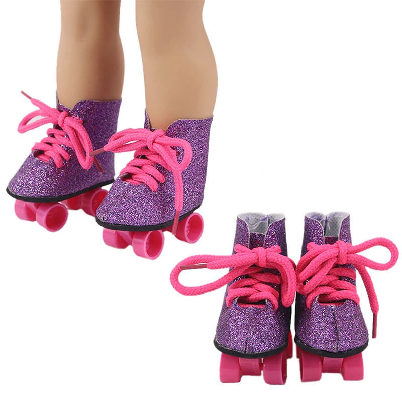 Doll Roller Skate Sequin Shoes Ice Skates For 18 Inch Doll Clothes DIY Accessories Toys