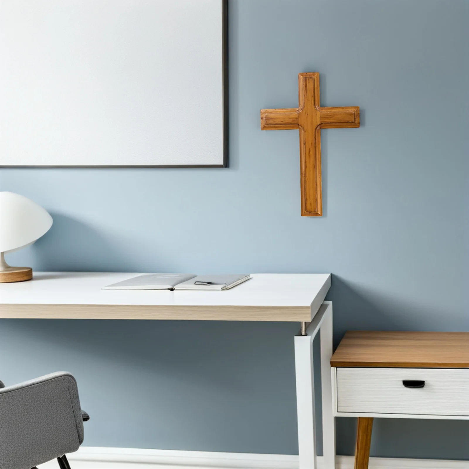 

Solid Wood Wall Decor Natural Grain Religious Home Church Decoration Wooden Cross Pendant For Living Room Bedroom Holy Wall