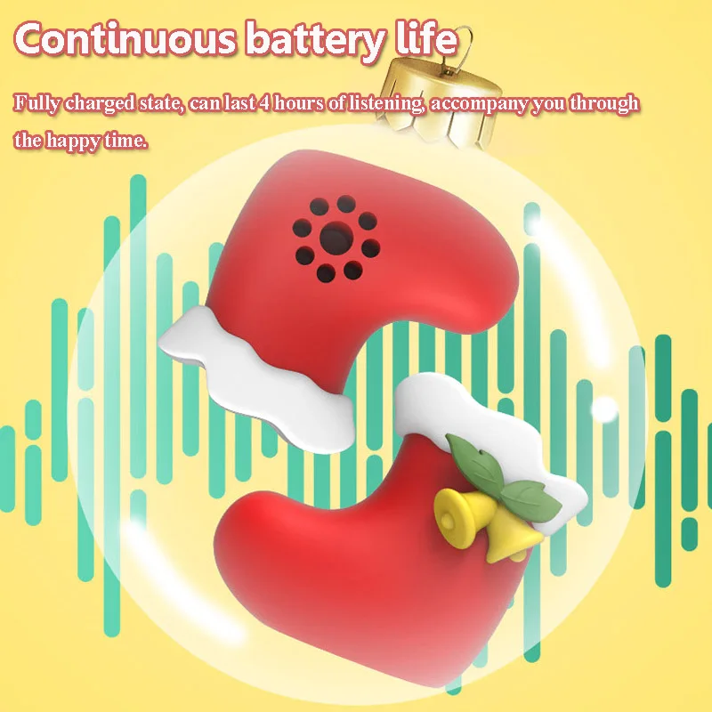 Рождественский Bluetooth-динамик, мультяшная мощная аудиосистема, звуковая панель, беспроводные носки Санта-Клауса, музыкальная шкатулка для телефона IOS Andriod