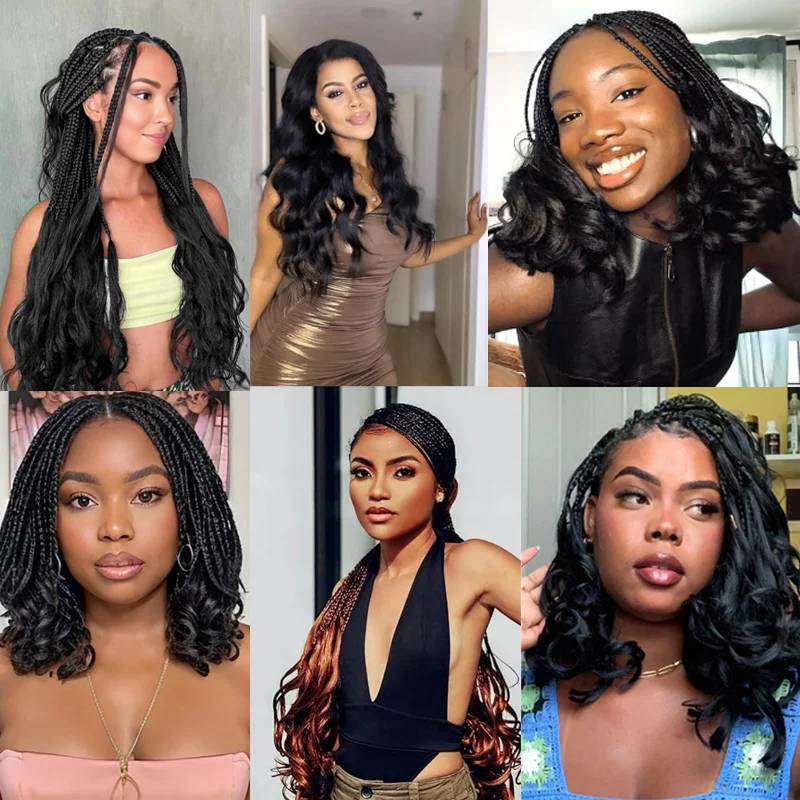 8 упаковок синтетических французских вьющихся волос, 24-дюймовые свободные волнистые спиральные вязанные крючком волосы для женщин, предварительно растянутые с вьющимися концами (1B)