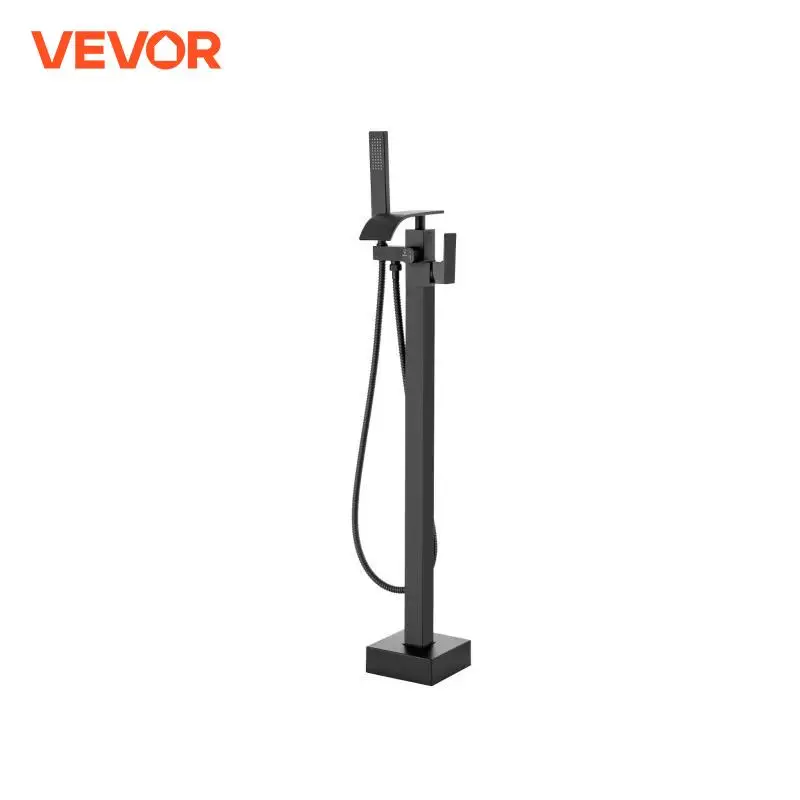 VEVOR Freestanding Bathtub Faucet Floor Mount Mixer Taps Two Water Modes 360° Swivel Spout for Bathing & Showering Pet Bathing