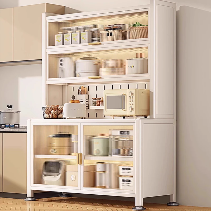 microwave ovens, pots, electrical appliances, multi-functional storage cabinets