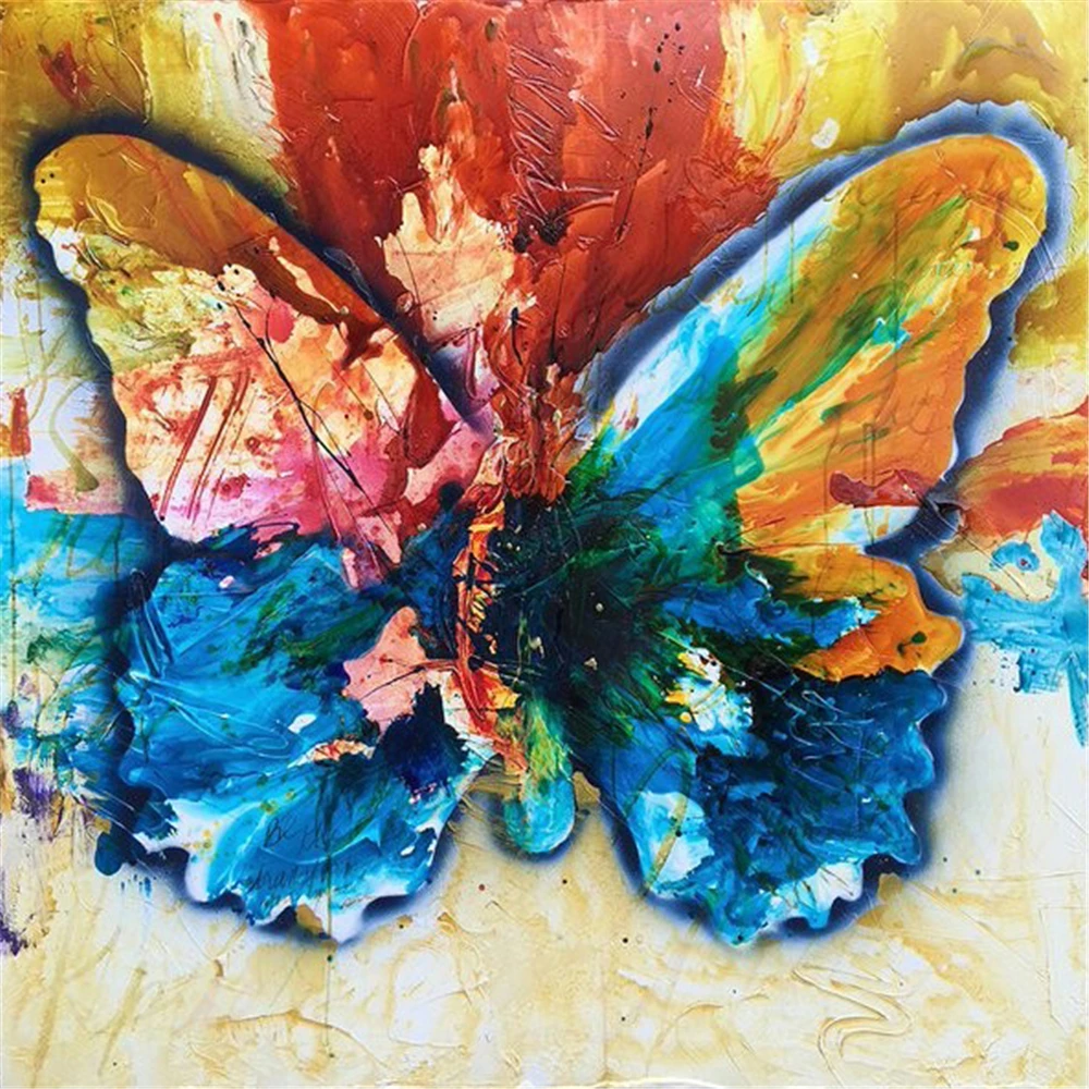 Butterfly Oil Painting Color Animal DIY Cross Stitch Embroidery 11CT Kits Craft Needlework Set Cotton Thread Printed       Sell