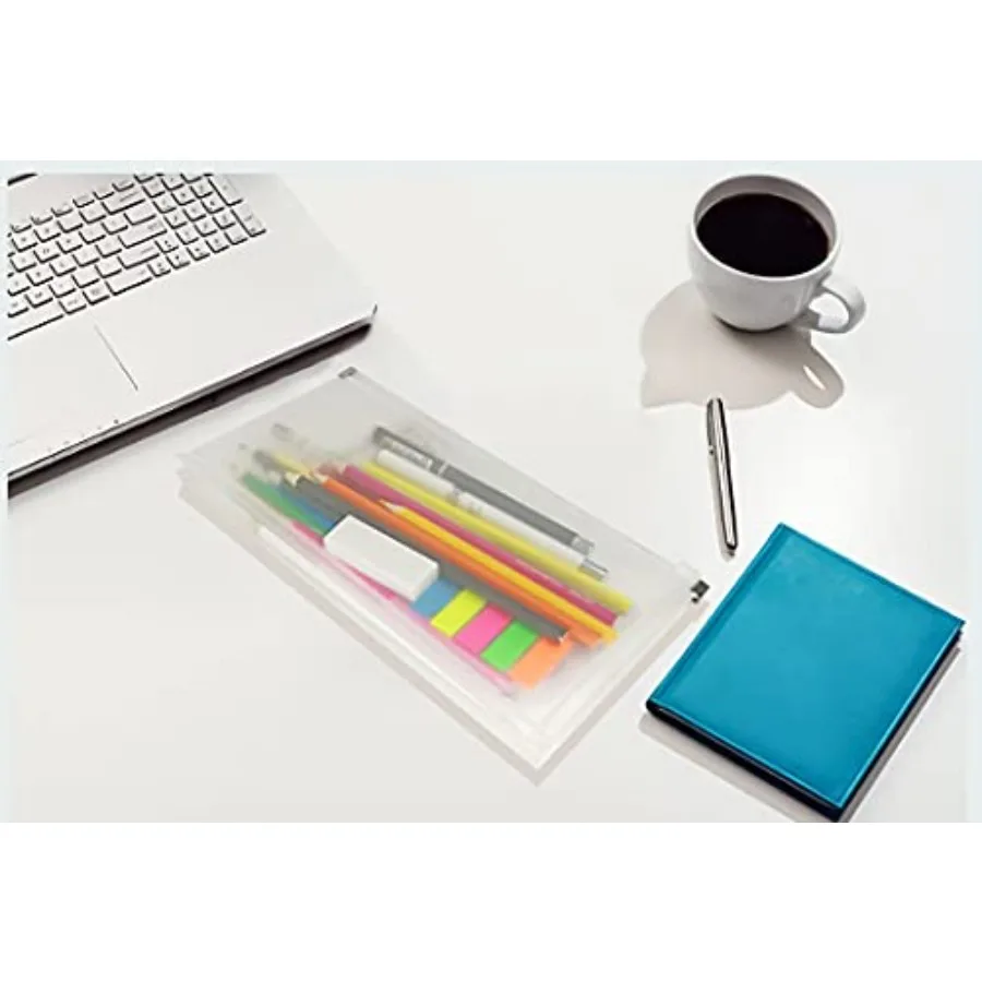 Buste in plastica con cerniera 5 x 10 Cartella buste in poliestere trasparente per ricevute di denaro, coupon, fatture, 20 confezioni