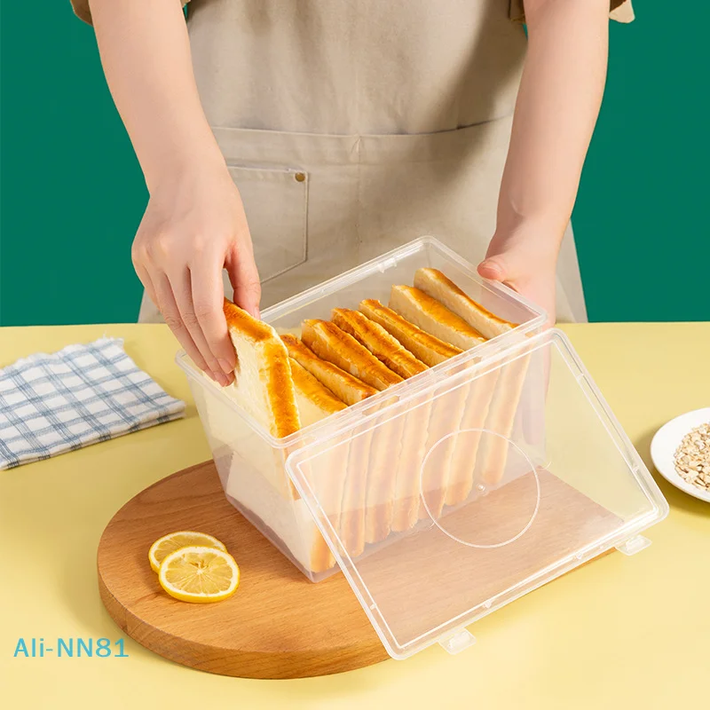 Brot Behälter Lagerung Box Spender Transparent Mit Abdeckung Fall Toast Kuchen Behälter Luftdichte Box Brot Lagerung Box Hause Werkzeug