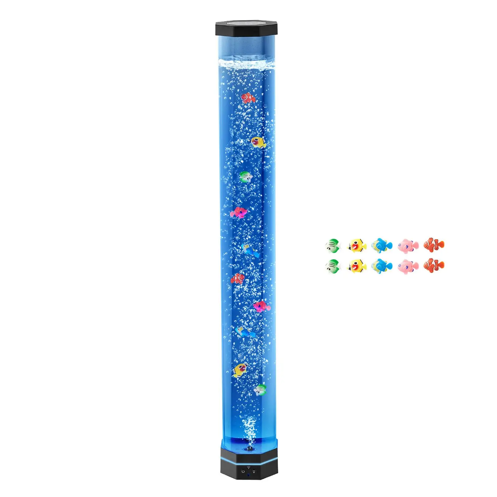 Sensory Bubble Tube Lamp, 3.3 ft Fish, Aquarium with 10 Floating & 16 Color Effects, Remote Control, Stress Relief Calming Light