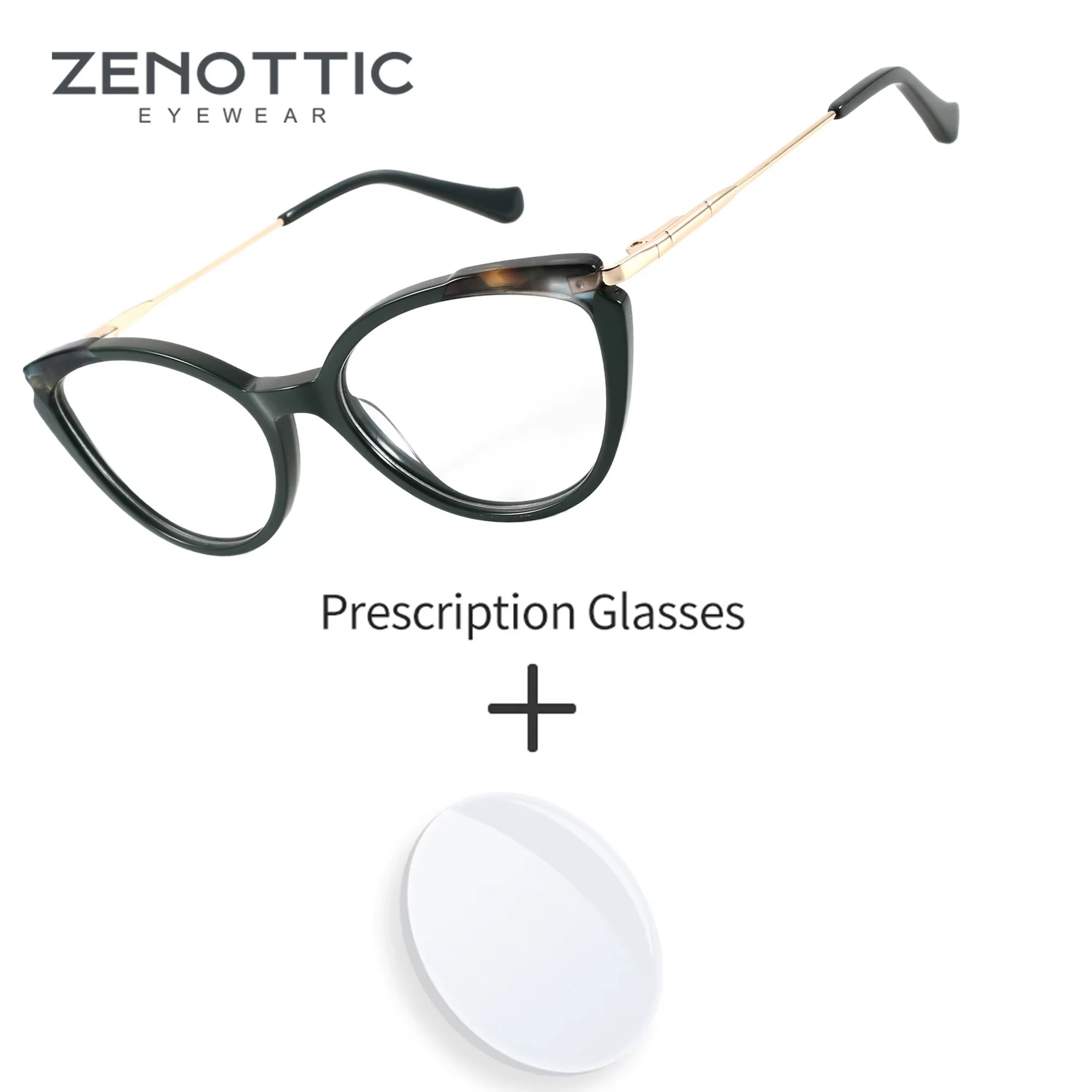 ZENOTTIC M Size Butterfly for Women Fashion Prescription Glasses Myopia Clear Optical Lenses Blue Light Blocking Eyewear