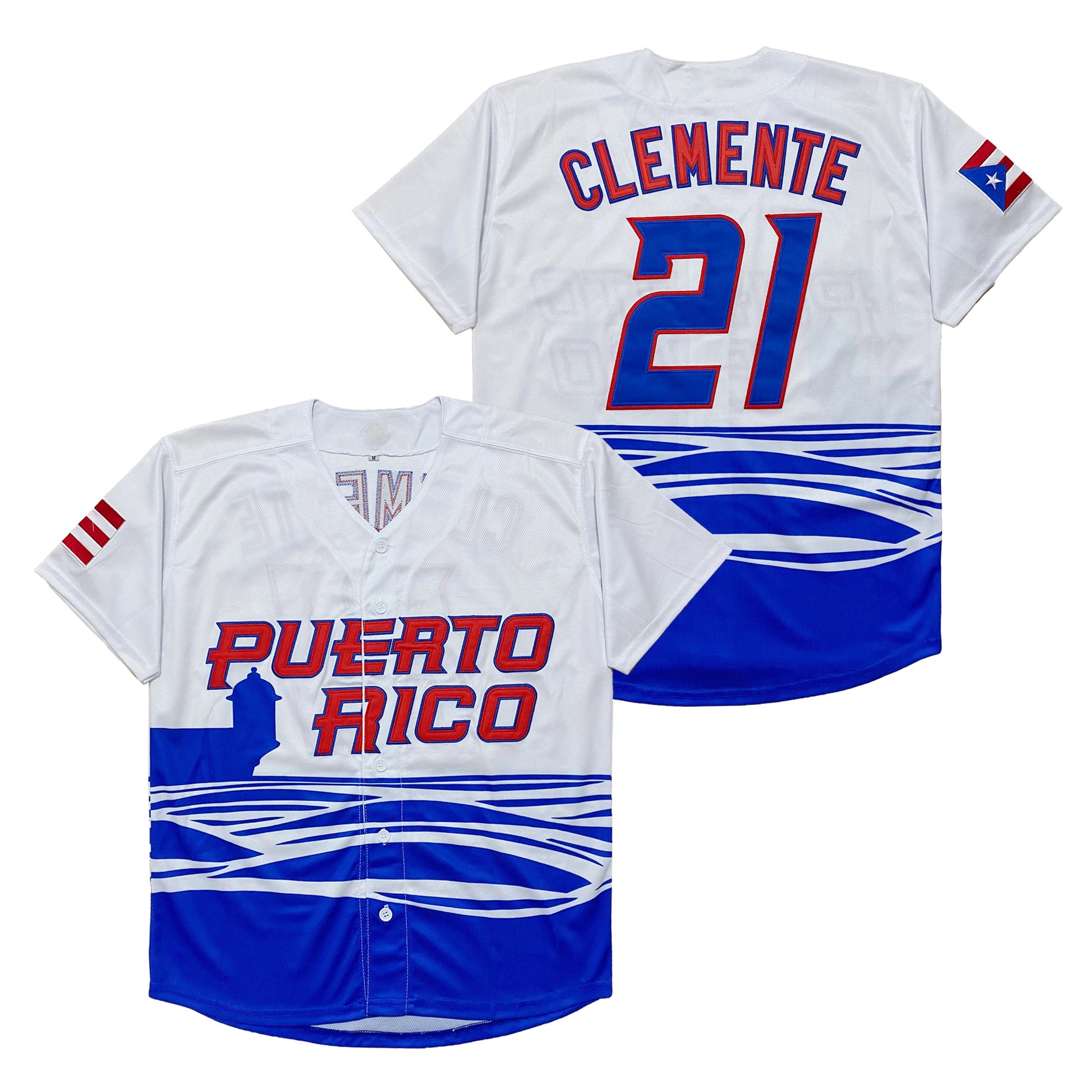 Puerto Rico #21 Roberto Clemente World Game Classic Men Baseball Jersey