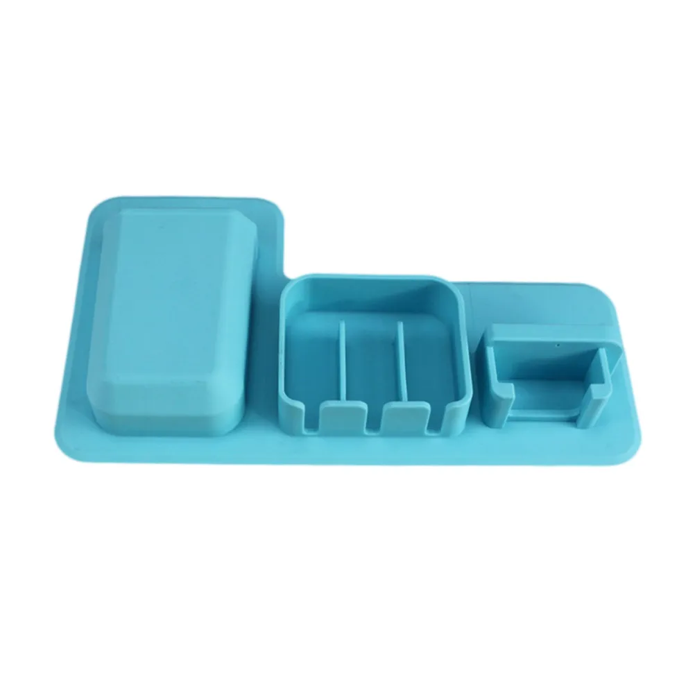 

Silicone Suction Wall-Mounted Toothbrush Holder Punch-Free Organizer Rack for Bathroom -Blue 13.5x23.6x3.35cm Suction