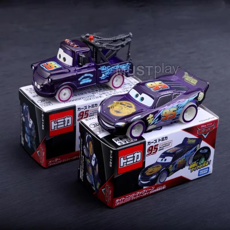 Takara Tomy Cars 1/64 Alloy Car 2025 Commemorative Edition 95 Lightning Mcqueen Noctilucent Edition Collectible Model Toy Gifts