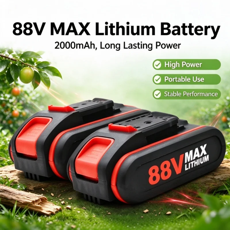 Upgraded One-Hand Electric Chain Saw, High Power Logging & Branch Trimming Electric Saw, 88V 2000mAh 18650 Li-ion Battery