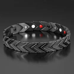 Nantii High Quality Stainless Steel Magnetic Bracelets For Men Black Color Link Chain On the Hand Jewelry Gifts