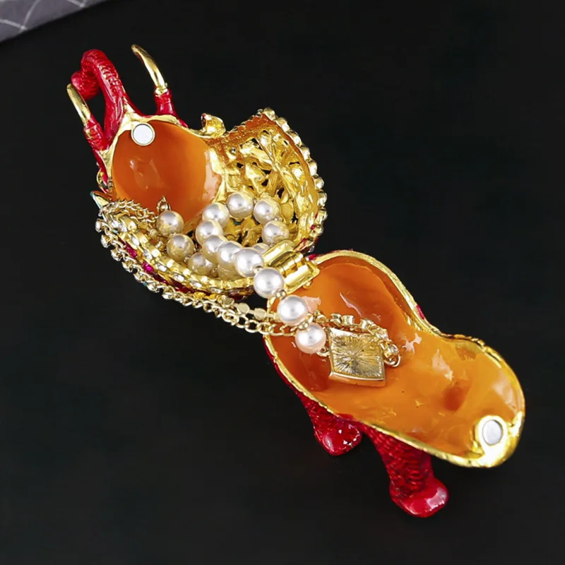 Enamel Lucky Elephant Trinket Box Vintage Hand Painted Ring Jewelry Organizer Figurine Collectible Keepsake Home Decor