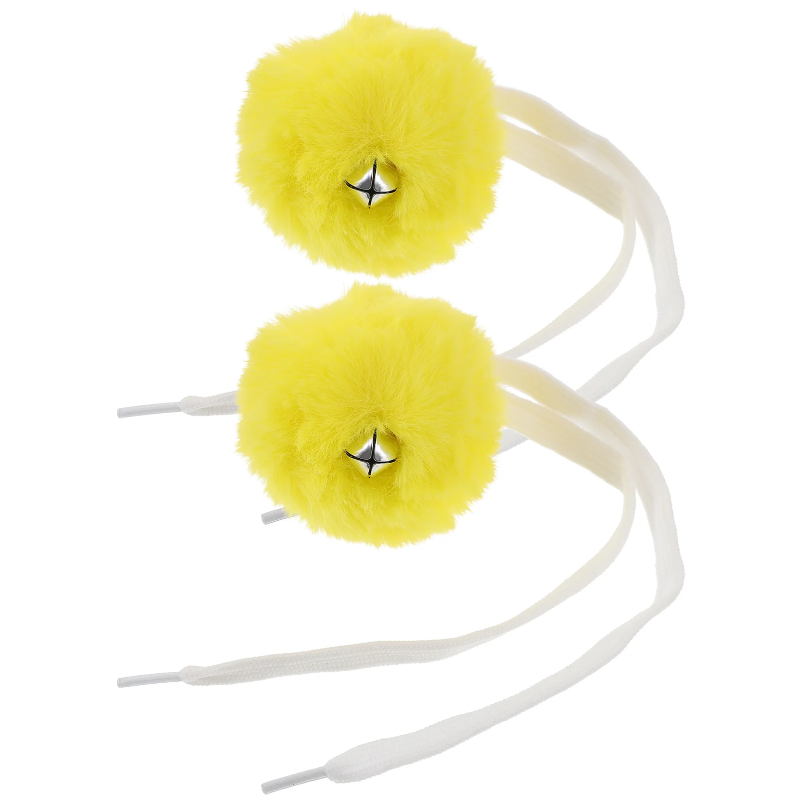 

Roller Skate Pom Poms Bells 2Pcs Tie-On Ice Skate Pompom Shoelace Puff Balls Fluffy Faux Rabbit Fur Quad Roller Skate