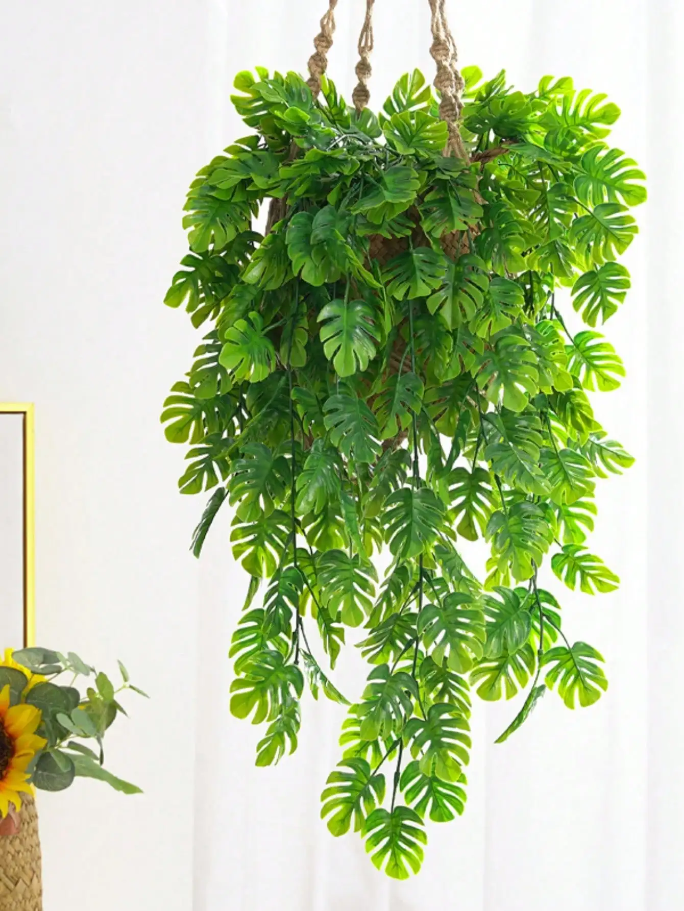 1PC Artificial Plant Turtle Back Leaf Wall Hanging Vine Fake Plastic Wedding Decoration DIY Wreath Material