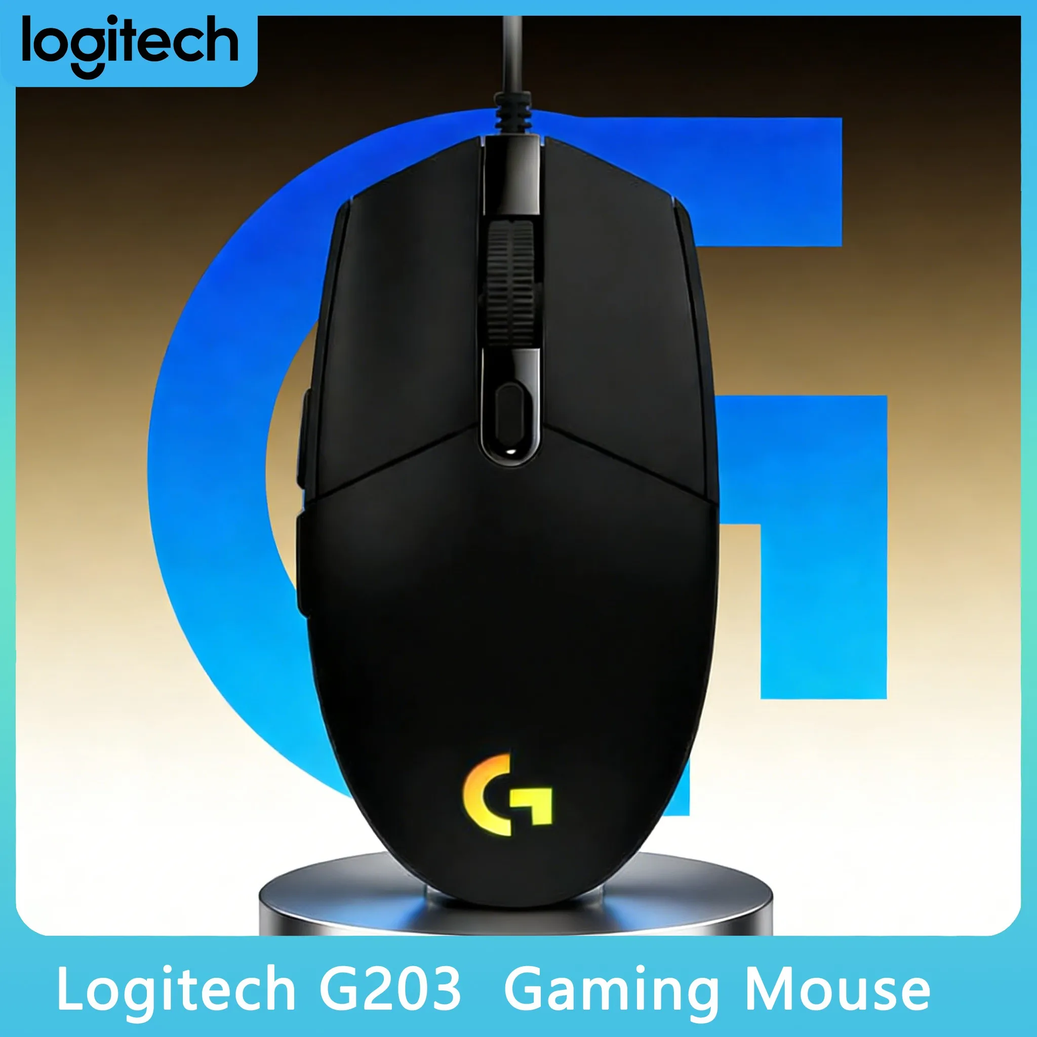 

Игровая мышь Logitech G203 RGB с яркой и мягкой подсветкой без бликов