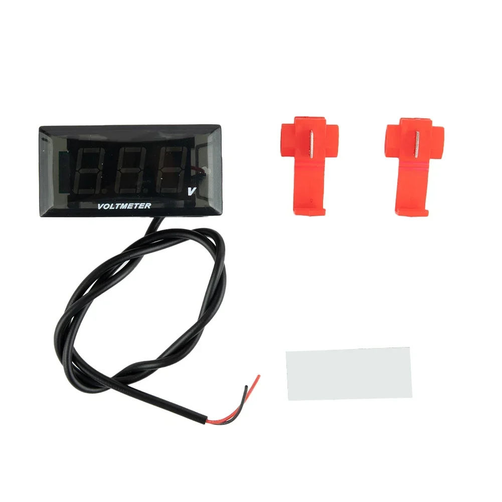 DC 12V Digital Car Voltmeter Automotive Voltage Meter Red Motorcycle Vehicle LED Display Voltage Tester