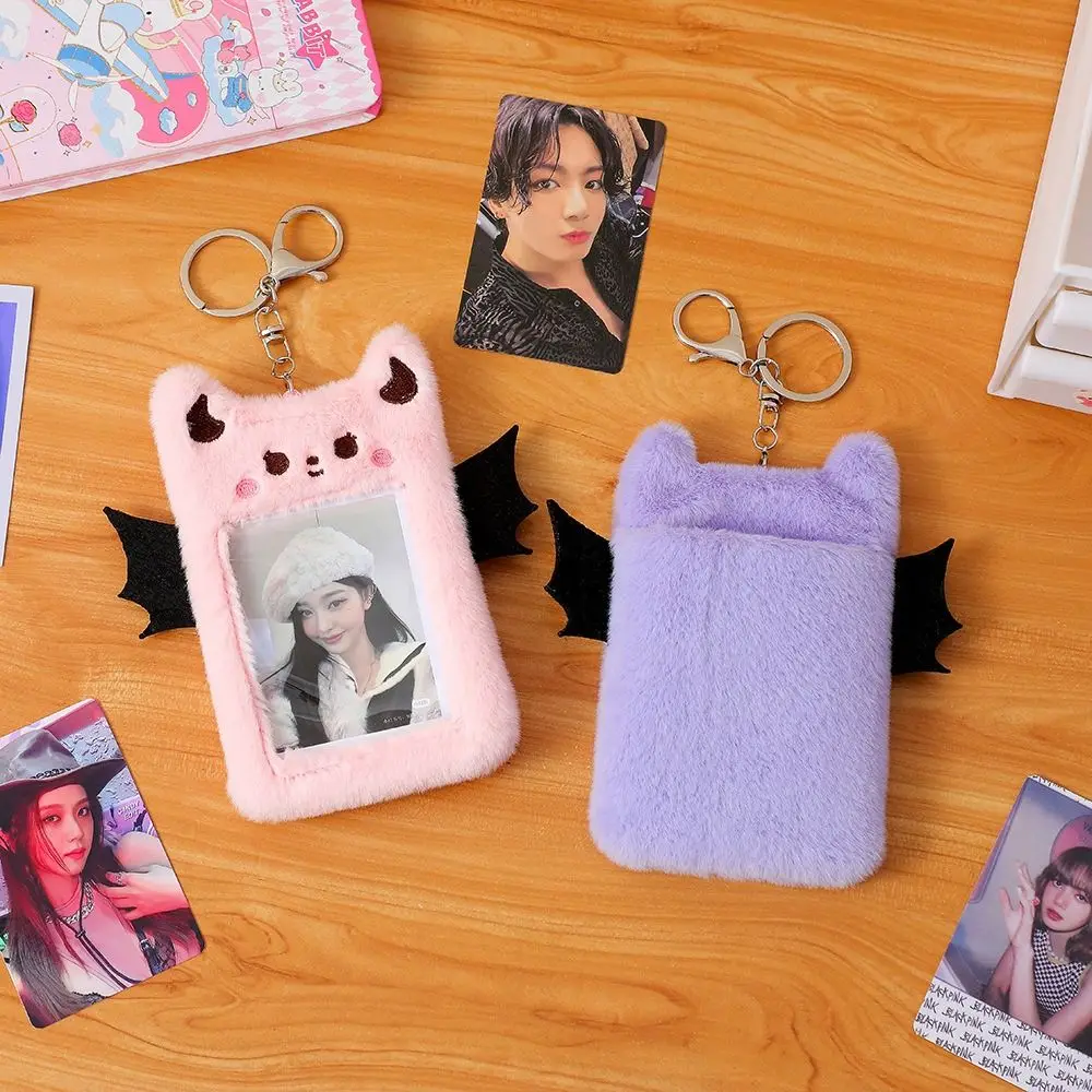 Imagem -04 - Kawaii dos Desenhos Animados Bat Soft Plush Kpop Photocard Titular Foto Titular do Cartão Bolsa Chaveiro Pingente Papelaria Escola