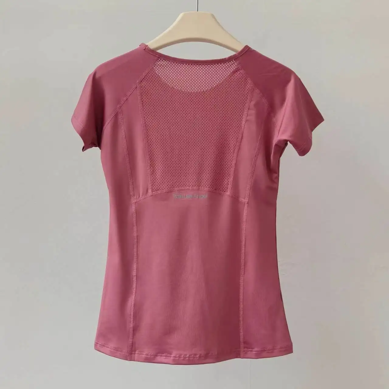 Sommer-Sport-Kurzarmshirts für Damen, Mesh, schnelltrocknend, atmungsaktiv, Yoga-Tops, schmal geschnitten, dehnbar, für Training, Laufen, Fitness, T-Shirt – Detail 7