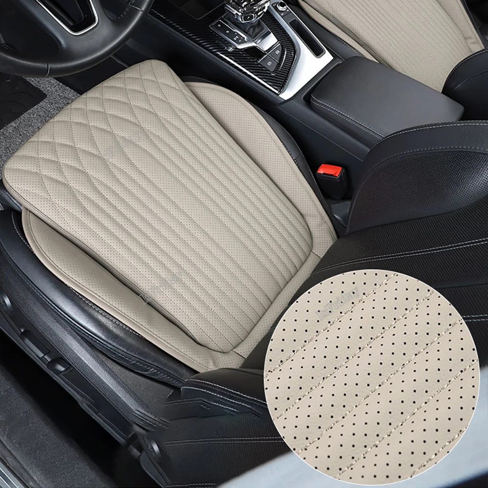 Breathable Car Seat Cushion Luxury Leather Commercial Vehicle Non-slip Support Pad Universal High Rebound Sponge Seat Cover