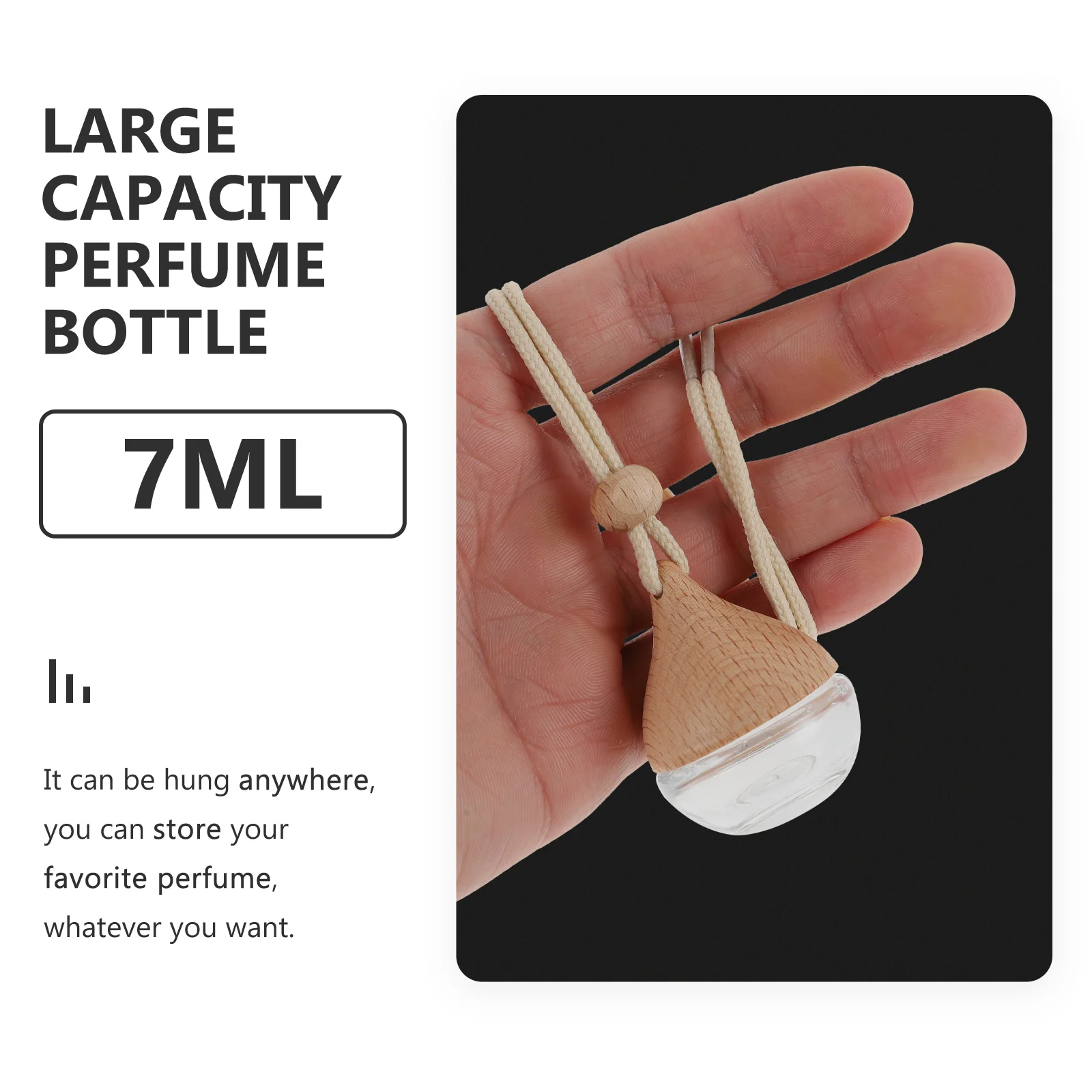 6-delige aromatherapieflessen hangende ornamenten auto parfum hanger diffuser interieur cadeau geur decoratie houten set