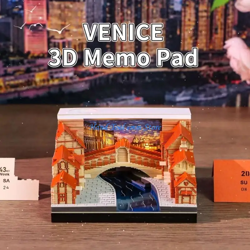 

H37F Unique 168 Page Detachable Sheet Calendar Showcasing Waterway Architecture Craft