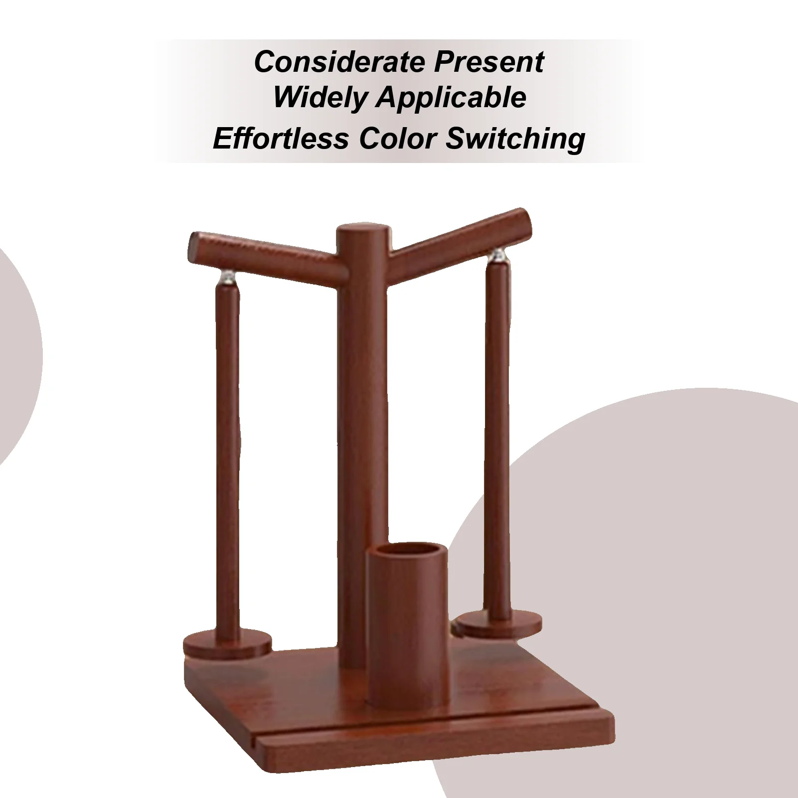 Yarn Holder for Crocheting Magnetic Rotating Spinner Wooden Yarn Ball Holder with Phone Stand & 2 Spindles for Knitter Crocheter