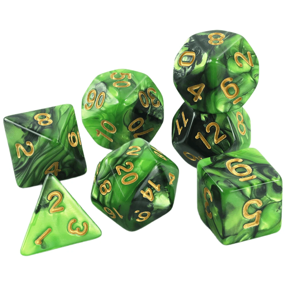 DND Dice Set 7pcs Mixing Color Polyhedral Dice for DND TRPG Board Game Accessories Tabletop Game Dice D4 D6 D10 D00 D12 D20