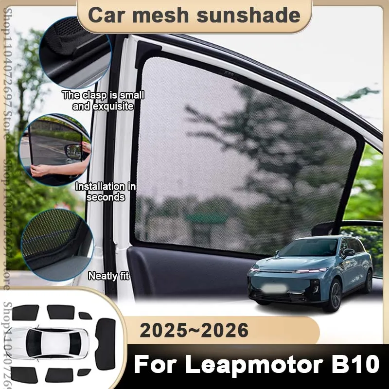 

Солнцезащитный козырек для Leapmotor B10 2025-2026: магнитный, с УФ-защитой, шторка на окно, летний солнцезащитный экран, аксессуары для теневого затенения