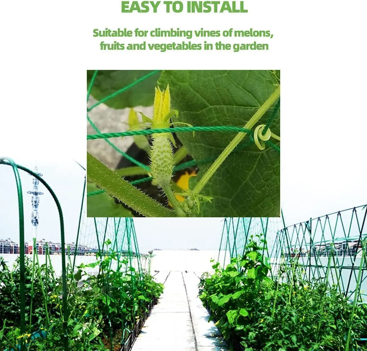 1PCS Trellis Netting Outdoor Heavy Duty Nylon Plant Climbing Netting Plant Net for Cucumber Tomato Fruits Vegetables Grapes
