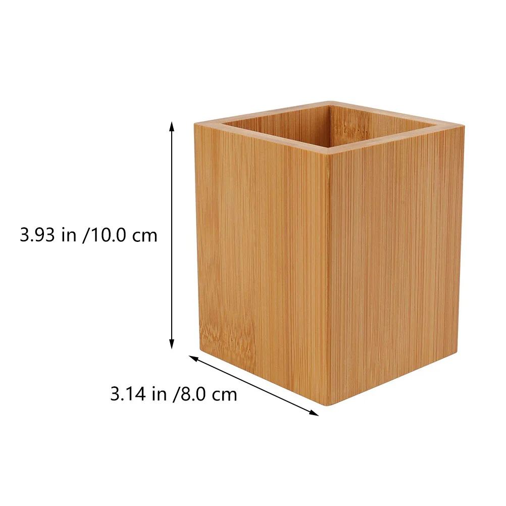 Pencil Holder Bamboo and Wood Finishing Box Basket Storage Bucket Home Household Creative Decor Pot Desktop