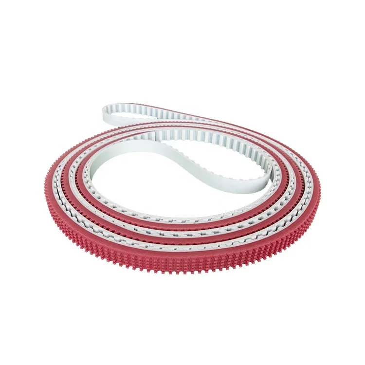 

Red APL rubber pattern coating T10 white PU steel cord timing belt for packaging industry