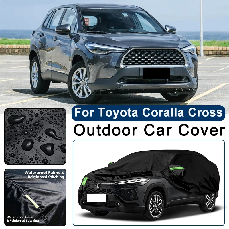 

Outdoor Car Cover Waterproof Dustproof UV Sun Protection, Full Car Protector Exterior Accessories For Toyota Corolla Cross XG10