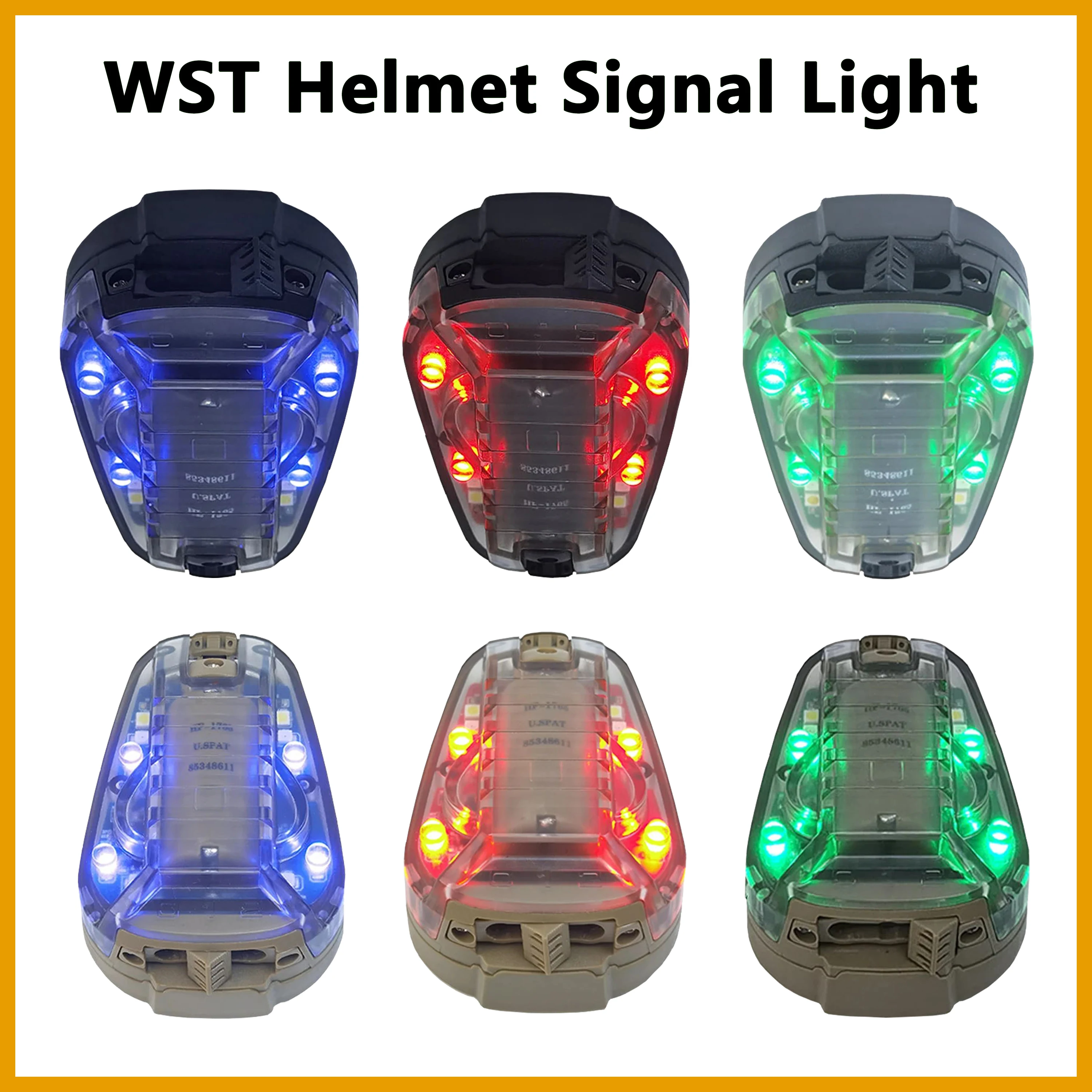 New WST Outdoor Sports Tactical Helmet Signal Light Green Red Blue Infrared Strobe Ladybug Light Multi-purpose Outdoor Equipment